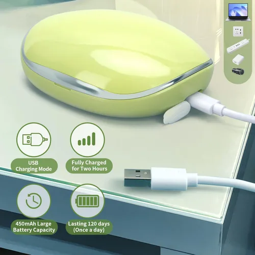 Vista 5 de Limpiador de lentes de contacto, máquina de limpieza ultrasónica portátil de lentes de contacto con cargador USB, pantalla de temporizador LED y kit