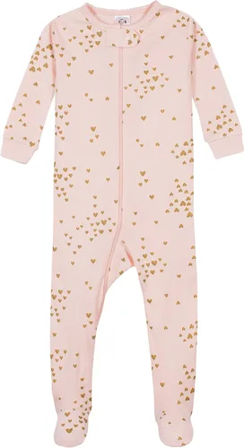 Vista 2 de Gerber Pijama con pies para bebés y niñas, paquete de 4