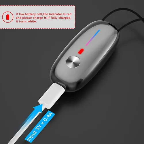 Vista 7 de Purificador de aire portátil, collar purificador de aire personal, mini ionizador de aire portátil que elimina polen, humo, polvo para exteriores