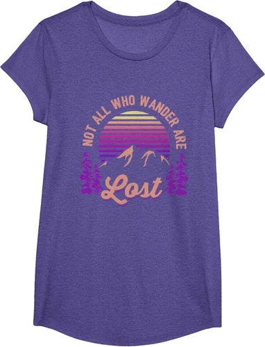 Vista 64 de Not All Who Wander Are Lost Vintage Mountains - Camiseta de senderismo, Negro, S