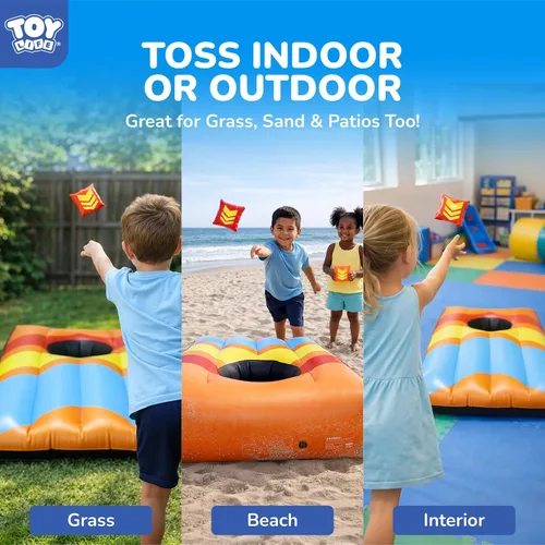 Vista 4 de TOY Life 2 Sets Inflatable Pool Games Toys, Pool Cornhole Game Floating Toys for Adults Family, Water Games for Adults, Bean Bag Toss Game for