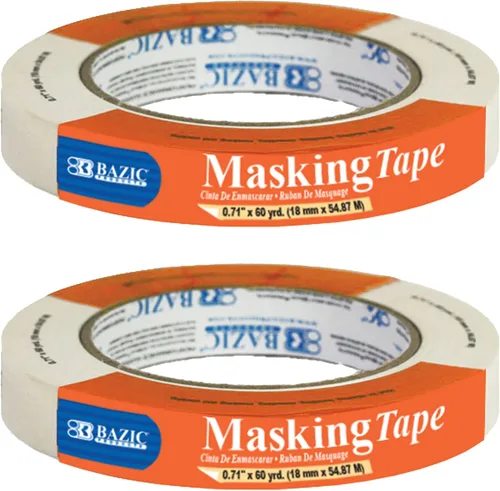 Vista 8 de BAZIC - Cinta adhesiva de uso general de 0.71 x 2160 pulgadas (60 yardas) tears by hand and writes on for painting and labeling