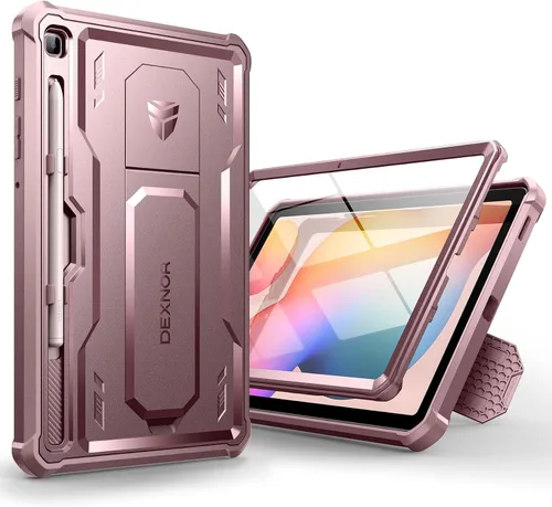 Vista 8 de Dexnor Funda para Samsung Galaxy Tab S6 Lite de 10.4 pulgadas 2024/2022/2020, [Protector de pantalla integrado y soporte] con portabolígrafos