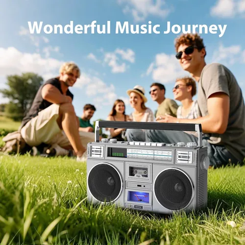 Vista 6 de FragrantBodyOilz Radio AM FM retro con altavoz Bluetooth, transistor de radio Bluetooth vintage con el mejor sonido, USB C recargable, compatible