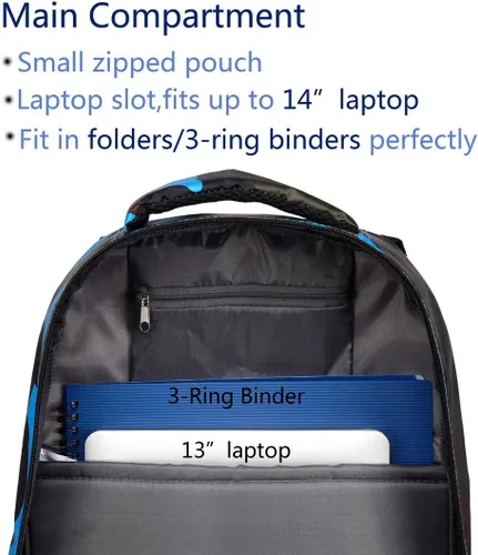 Vista 5 de BLUEFAIRY Mochilas para niños y niñas de 6 a 8 años, 8 a 12 años, mochilas Azul Camo