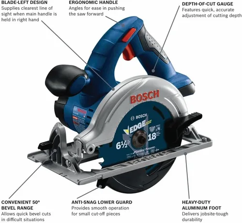 Vista 2 de BOSCH CCS180B 18V 6-1/2 In. Sierra Circular con Hoja Izquierda (Solo Herramienta)