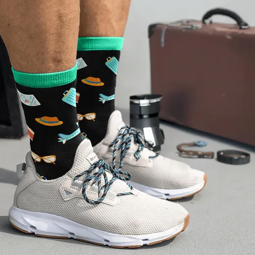 Vista 2 de Regalos de viaje calcetines divertidos para hombres y mujeres, regalo único para viajeros, regalos ideales para hombres