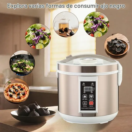 Vista 6 de Fermentador de ajo negro 5L Control inteligente automático completo Garlics Maker Multi Clove Garlic Cooker 110V con tiempo ajustable y función