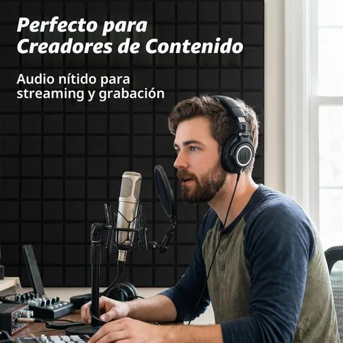 Vista 3 de Paquete de 4 paneles de espuma acústica, 48 x 24 x 2 pulgadas, paneles de pared de espuma insonorizados de alta densidad para reducción de ruido