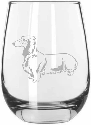 Vista 456 de Shar Pei (chino) - Vaso de vino sin tallo grabado para perro, 15.25 onzas