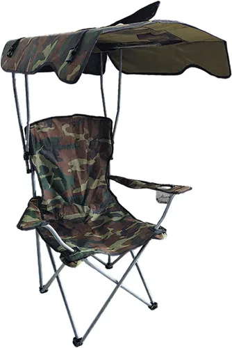 Vista 12 de Camping Chair with Canopy Foldable Oxford Fabric Portable Beach Fishing Sun Shade Black 50 * 50 * 90/120CM