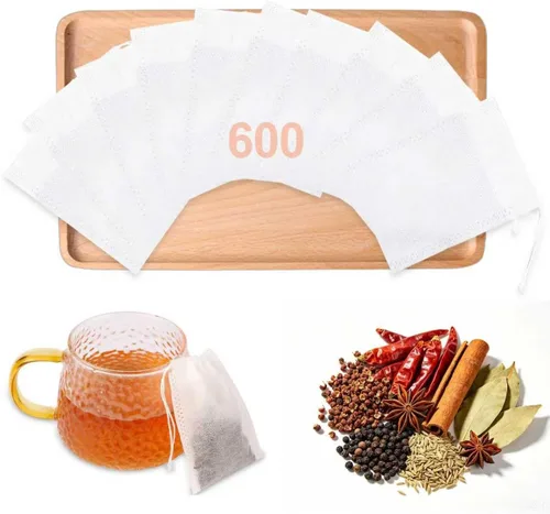 Vista 7 de 400 bolsas de té para té de hojas sueltas, bolsas de filtro desechables vacías Blanco 400 piezas