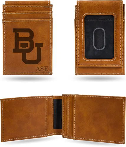 Vista 56 de Rico Industries NCAA Arizona State Sun Devils Brown - Cartera de bolsillo frontal personalizada con grabado láser - Delgada/ligera - Gran artículo