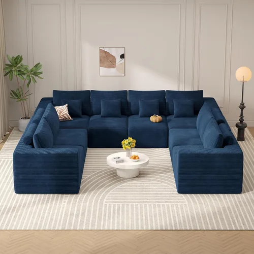Vista 31 de Sofá cama modular, sofás de nube convertibles para sala de estar, 2 tumbonas de pana sin hueso, sofá cama de gran tamaño para dormitorio,