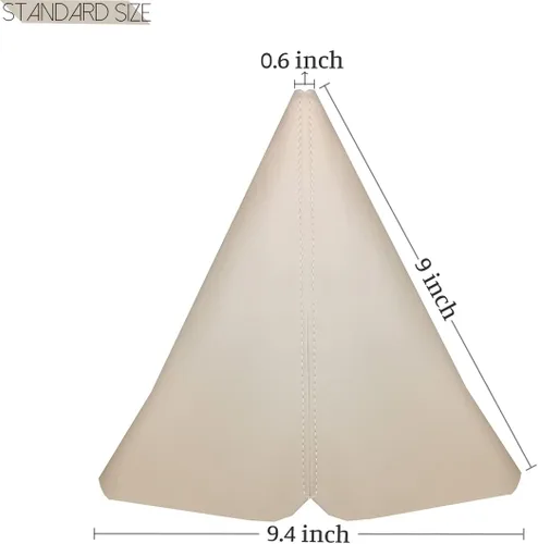 Vista 4 de Cubierta Universal para Funda de Palanca de Cambios de Coche, Cubierta de Funda de Cambios, Hecha de Cuero PU con Costuras Caqui (Caqui) Hecho