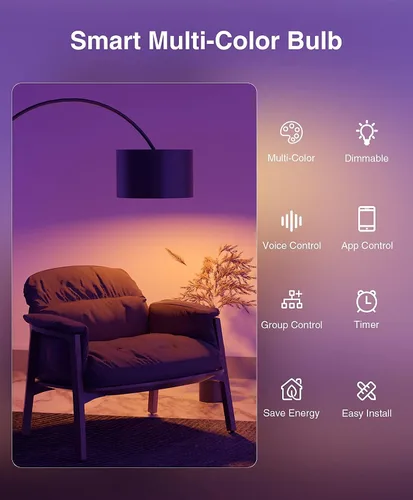 Vista 10 de Beantech - Bombilla inteligente, bombillas WiFi, bombilla que cambia de color, bombillas inteligentes funcionan con Alexa y Google Assistant