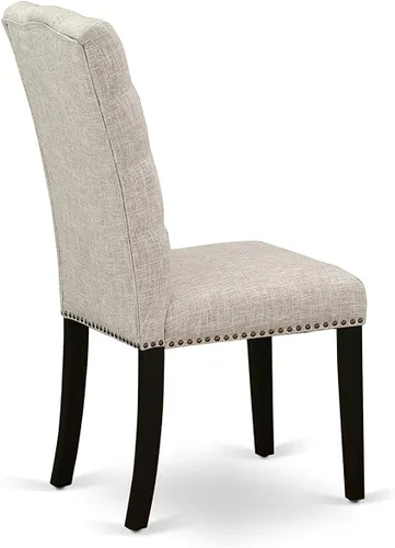 Vista 9 de East West Furniture HBEL3-ABK-35 - Juego de mesa y sillas de cocina de 3 piezas que contiene una mesa de comedor redonda con pedestal y 2 sillas