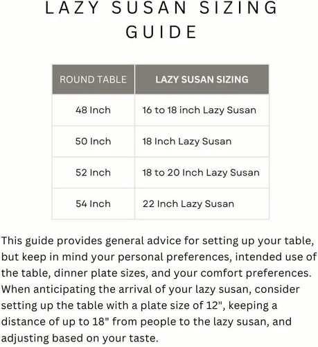 Vista 5 de Bandeja Giratoria de Mármol Lazy Susan Mesa de Comedor Centro de Mesa Plato de Servir Grande - 22 Pulgadas