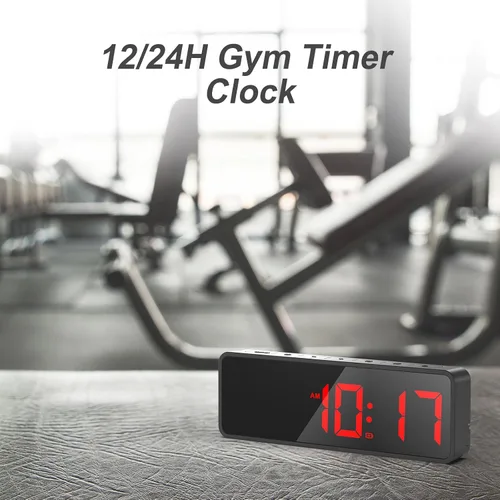 Vista 8 de ANJANK Pequeño reloj portátil con temporizador de gimnasio, imán fuerte, temporizador de intervalo de entrenamiento con batería potente, cronómetro