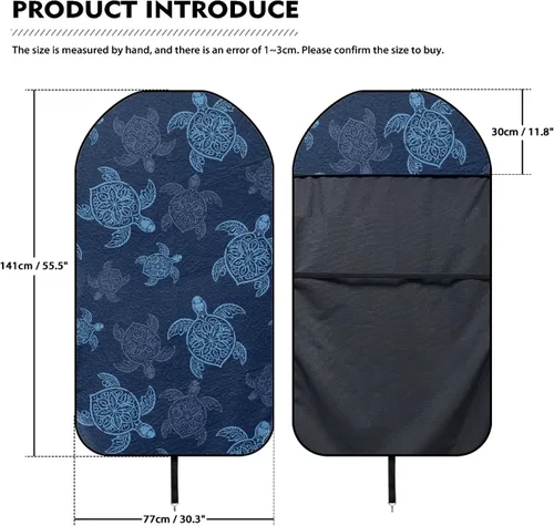 Vista 7 de Yewattles Turtle - Protector de toalla impermeable para asiento de automóvil, protector para después de correr, nadar, entrenamiento, Tortuga