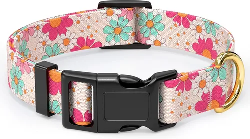 Vista 8 de Rnivvi Collar para perros pequeños, bonito collar resistente y ajustable para cachorros con hebilla de liberación rápida para machos, hembras