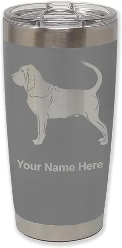 Vista 16 de LaserGram Vaso aislado al vacío de 20 onzas, perro sabueso, grabado personalizado incluido (negro)