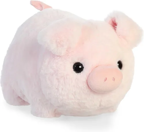 Vista 2 de Aurora® Adorable animal de peluche Spudsters™ Cutie Pig – Forma redonda que hace que los abrazos reconfortantes – Perfecto para niños de todas