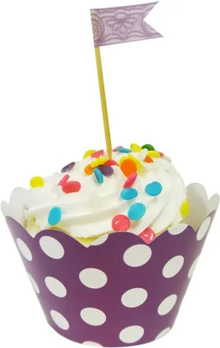 Vista 8 de AllyDrew Envolturas para cupcakes de lunares de tamaño estándar (juego de 20), color negro