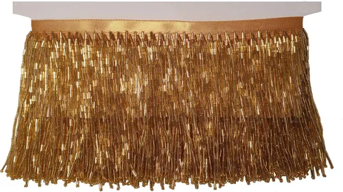 Vista 7 de Ribete de flecos con cuentas, cinta con borlas de 4 pulgadas de ancho, 1 yarda de largo para manualidades, decoración de ropa (negro)