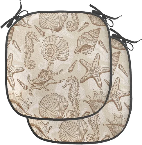 Vista 184 de Ambesonne Flamingo - Cojín de asiento para silla, diseño de fantasía exótica con elementos de vida silvestre hawaiana en colores pastel, acolchado