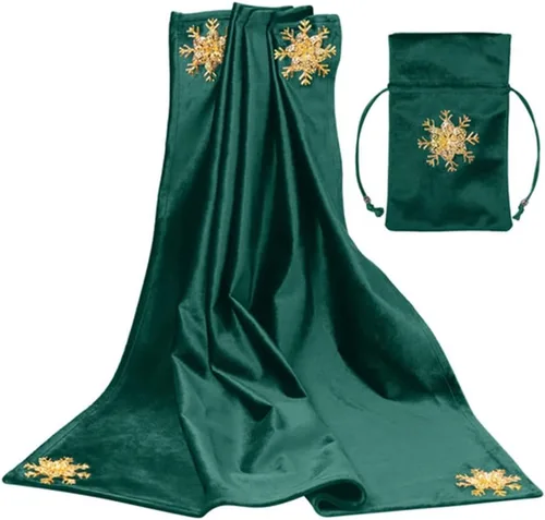 Vista 33 de BLESSUME Wizard Tarot Mantel y bolsa Cuadrado Azul Tarot Paño Negro