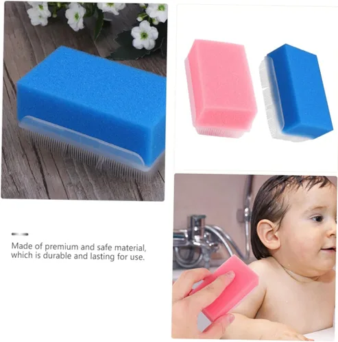 Vista 6 de Cepillo de esponja de masaje para entrenamiento sensorial, 2 piezas, para exfoliación corporal suave y estimulación de la piel, portátil y ligero