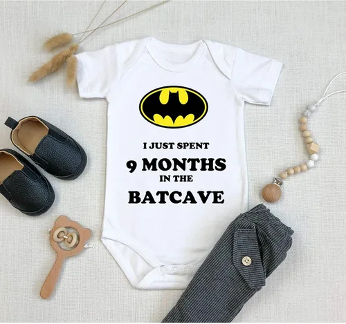 Vista 3 de TripleBDesigns I Just Spent 9 Meses in the Batcave Best Baby Shower Mameluco de regalo divertido