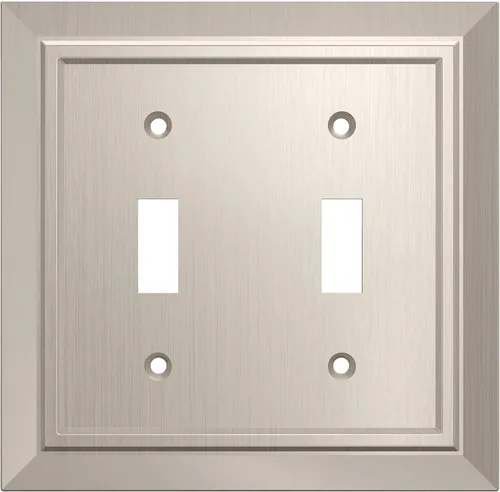 Vista 13 de Franklin Brass Classic Architecture - Placa decorativa para interruptor de luz (paquete de 3), placa de pared de níquel cepillado de 1 banda