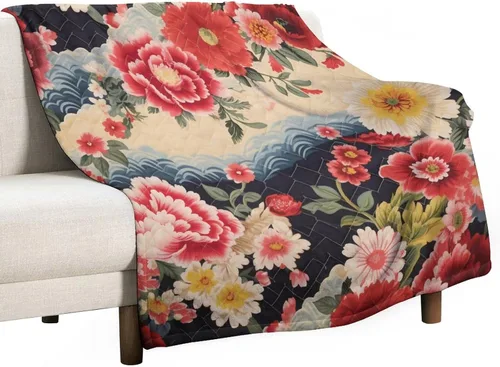 Vista 15 de Manta de verano con parches bohemios, vintage, bohemia, acogedora manta de franela para sofá, cama para niños y adultos, 30 x 40 pulgadas, manta