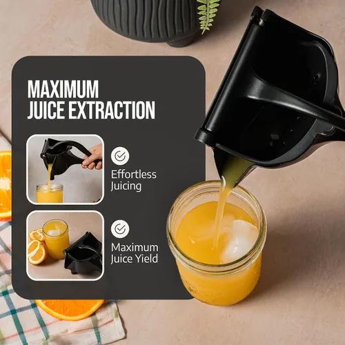 Vista 4 de Lemon Sqeeuzer Exprimidor manual de mano – Exprimidor de prensa de cítricos para jugo de naranja fresca, limón, lima, granada – Exprimidor de limón