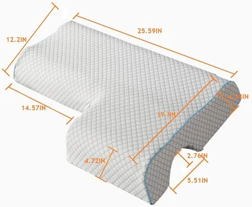 Vista 2 de Trendy Moon - Almohada arqueada de espuma viscoelástica para parejas, almohada arqueada con espuma viscoelástica de rebote lento para descansar