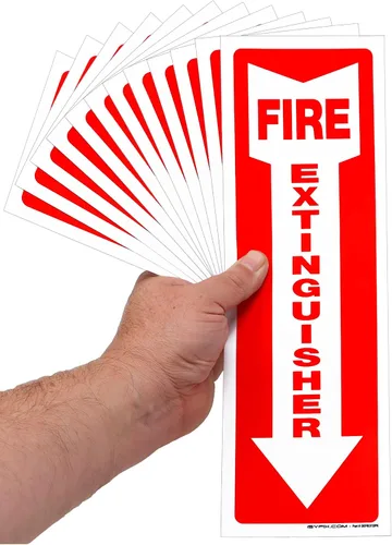 Vista 24 de iSYFIX Señales para extintor de incendios – Paquete de 3 carteles de 4 x 12 pulgadas – Plástico de poliestireno de 40 mil de grosor, laminado