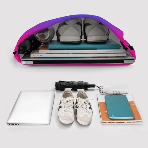 Vista 7 de Mochila deportiva con cordón ajustable, duradera, impermeable, ligera, para hombres y mujeres, Gradiente, Mochilas Tradicionales