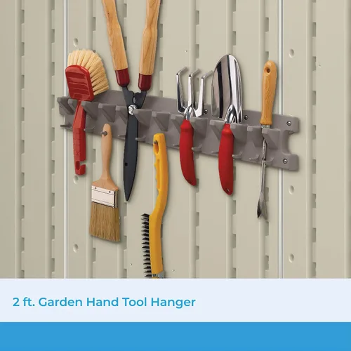 Vista 2 de Suncast 2' Wall Mount Tool Organizer for Hanging Lawn and Garden Tools, 30 lb. Weight Capacity, Gray, Made in the USA
