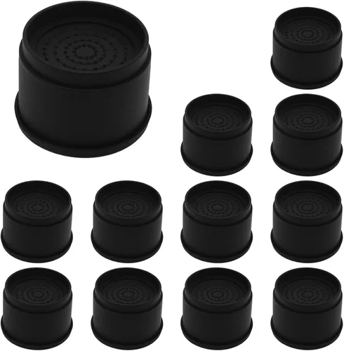 Vista 9 de 4 juegos de elevadores de muebles - elevadores de cama negros de 1", 2" o 3" pulgadas, elevadores redondos apilables resistentes para mesa, sofá