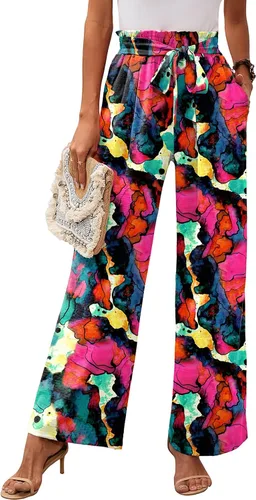 Vista 42 de Heymoments Wide Leg Pant for Women High Waist Trouser A01-negro
