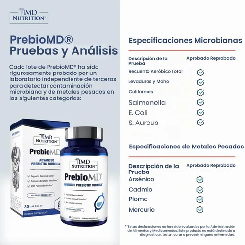 Vista 2 de 1MD Nutrition PreBioMD - Prebiótico con PreforPro® Apoya la digestión saludable y las bacterias beneficiosas