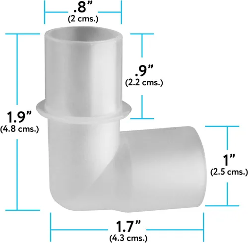 Vista 6 de IMPRESA Conector de codo de plástico compatible con ResMed AirSense/AirCurve/AirStart 10 y AirSense 10 piezas, 2 unidades de flujo sin enredos