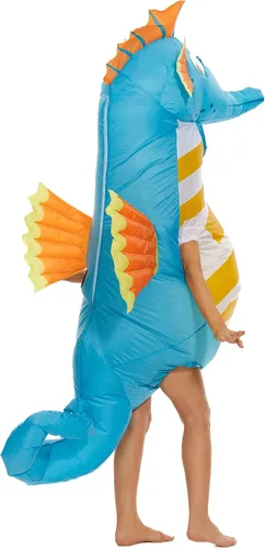 Vista 6 de COS"R"US Disfraz inflable de unicornio para adulto, disfraz inflable para adultos, disfraces de Halloween para hombres y mujeres, unicornio inflable