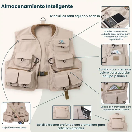 Vista 3 de M MAXIMUMCATCH Maxcatch - Chaleco de pesca con mosca, algodón