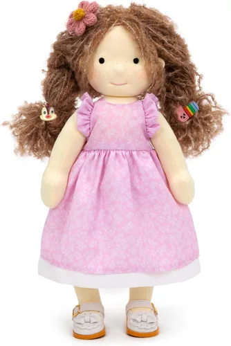 Vista 17 de BlissfulPixie Muñeca de trapo Waldorf Girl hecha a mano, ámbar, felpa suave de 12 pulgadas, ideal para bebés y niños pequeños