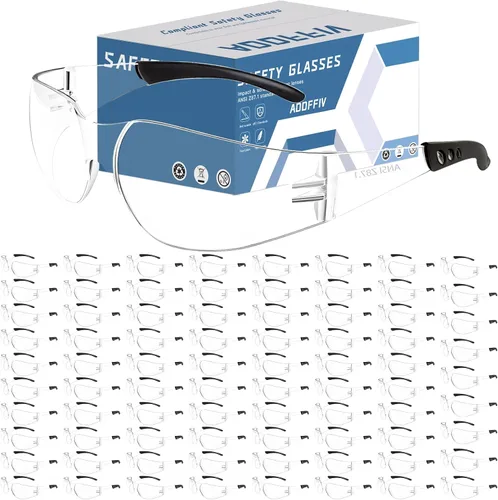 Vista 14 de Gafas de seguridad transparentes a granel de 100, lentes resistentes a impactos ANSI Z87.1, protección ocular para laboratorio, construcción