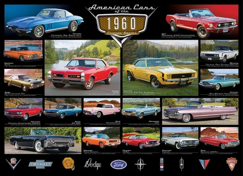Vista 2 de EuroGraphics 1960's Cruisin' Classics Jigsaw Puzzle (1000 piezas)