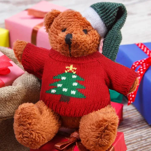 Vista 6 de Bencailor 10 piezas de ropa de muñeca de oso suéter de Navidad, accesorios de ropa para traje de oso de invierno, Navidad, fiesta de cumpleaños